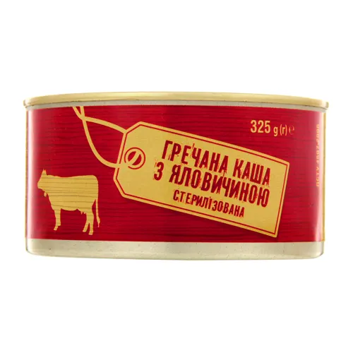 Каша гречана з яловичиною стерилізована Фабрика Здорово з/б 325г