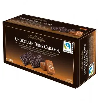 Плитки чорного шоколаду - карамель Maitre Truffout Chocolate Сaramel 200g