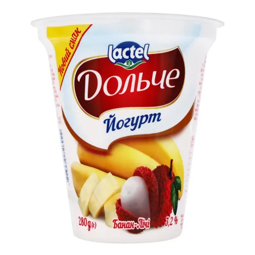 Йогурт 3.2% Банан-лічі Дольче ст 280г