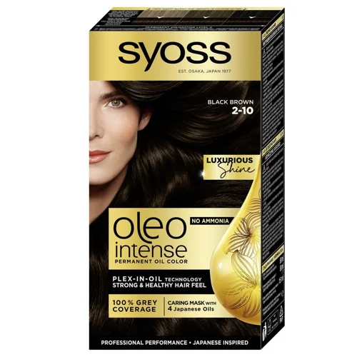 Фарба для волосся Syoss Oleo Intense 2-10 чорно-каштановий без аміаку