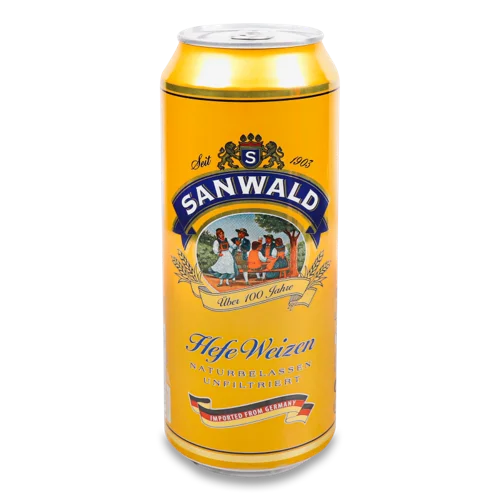 Пиво Нефільтроване Sanwald Светле, з/б 0.5л