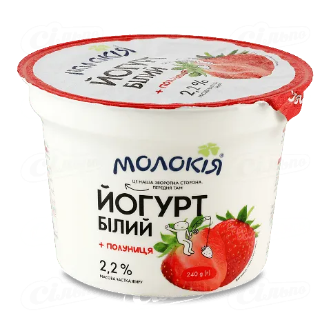 Йогурт Молокія з полуницею густий 2% ст, 240г