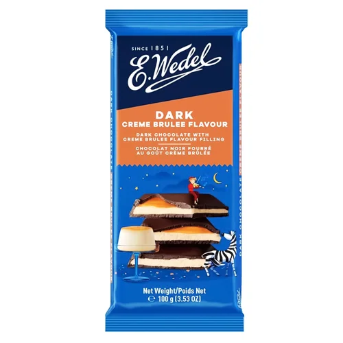 Шоколад чорний E.Wedel з начинкою крем-брюле 100г