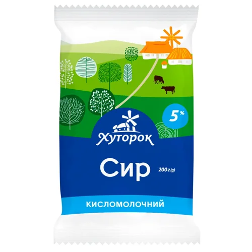 Сир кисломолочний Хуторок 5% 200г