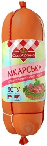 Ковбаса варена Лікарська вищого ґатунку білкозин 500г