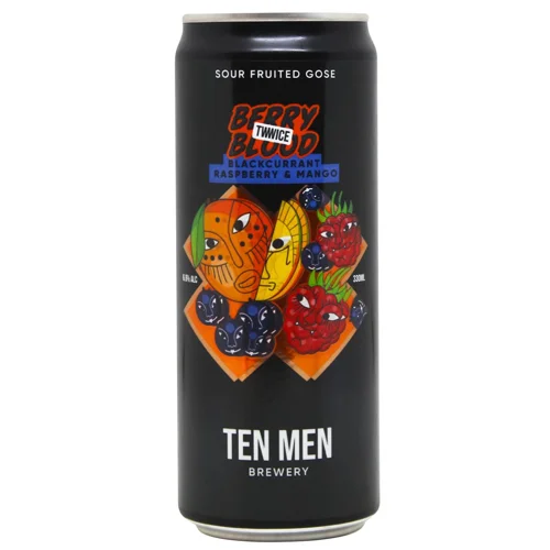 Пиво Ten Men Twice Berry Blood: Blackcurrant Raspberry and Mango напівтемне нефільтроване 6,8% 0,33л