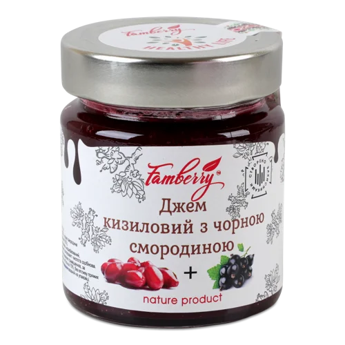 Джем Кизиловий З Чорною Смородиною Famberry скляна банка 230г