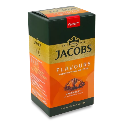 Кава Натуральна Смажена Мелена Зі Смаком Карамелі Flavours Jacobs, к/у, 250г