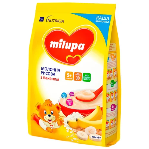 Каша молочна Milupa Рисова з бананом з 5 місяців 210г
