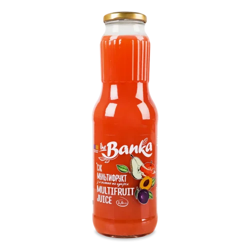 Сік Мультифруктовий з М'якоттю та Цукром стерилізований пастеризований, з/б 1л