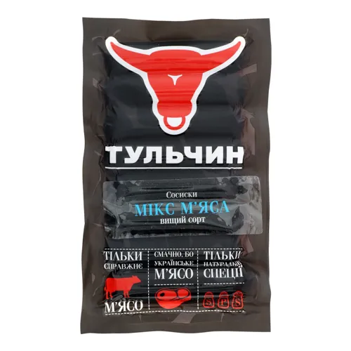 Сосиски Мікс м'яса Тульчин вищого ґатунку 315г
