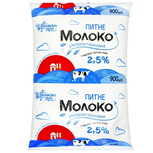 Молоко Українська Зірка ультрапастеризоване 2,5% 900г