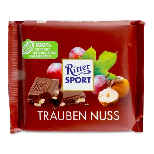 Шоколад Молочний З Родзинками Та Фундуком Ritter Sport, м/у 100г