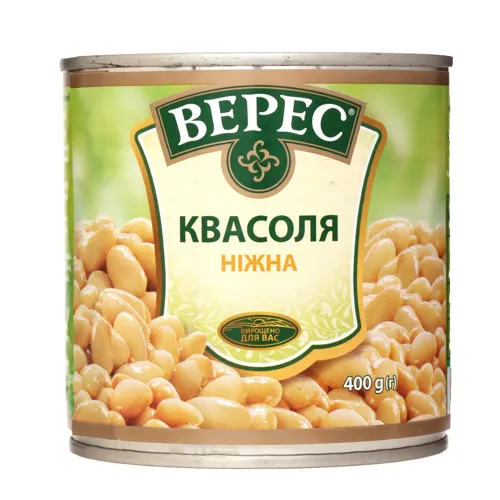 Квасоля відварена Ніжна Верес з/б 400г