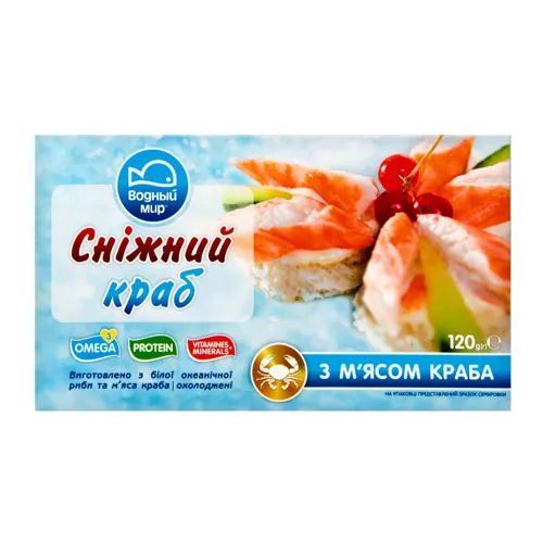 Палички крабові Сніжний краб Водний Світ охол в/у 120г