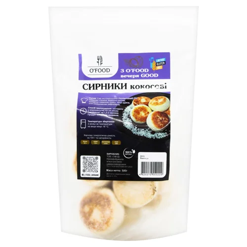 Сирники O`Food кокосові 500г