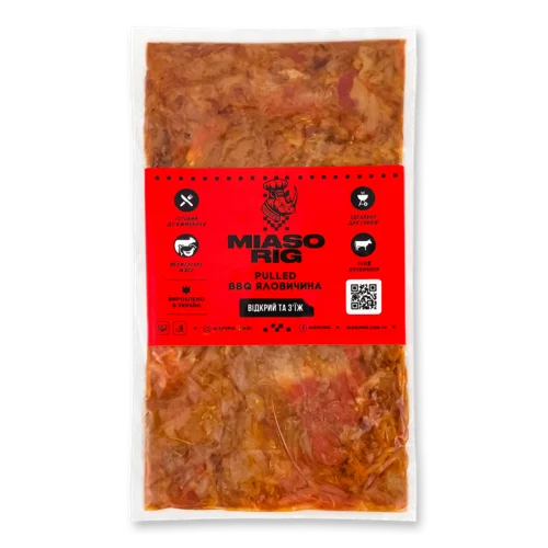 Рване М'ясо Яловичини Pulled BBQ, вищого ґатунку, 0.1 кг