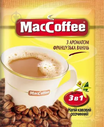 Напій кавовий MacCoffee Французька ваніль 3в1 розчинний 18г