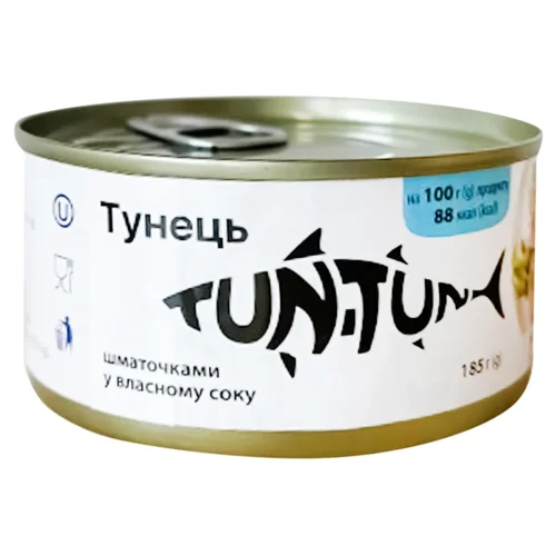 Тунець Tun-Tun шматочками у морській воді 185г