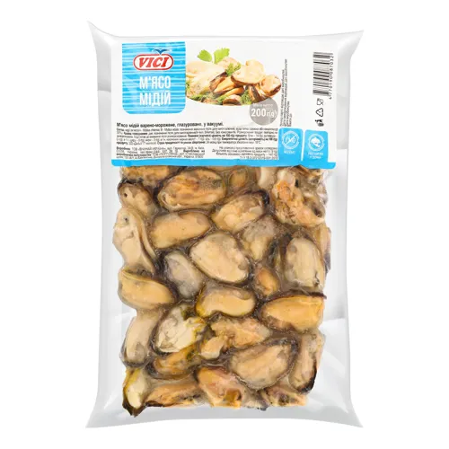 М'ясо мідій глазуроване Vici вищого ґатунку 200г