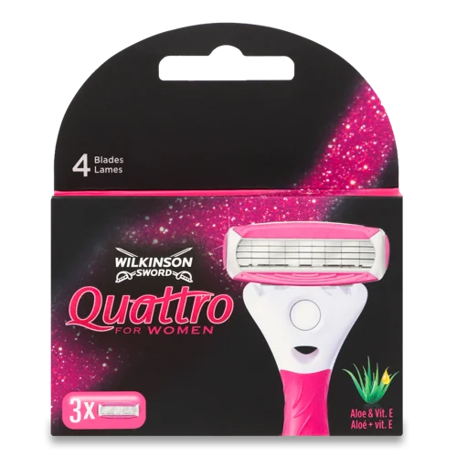 Картриджі Для Бритви Для Жінок Quattro Wilkinson Sword 3шт, в/ґ
