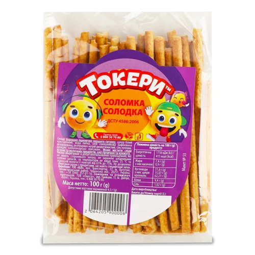 Солодка Соломка Токери, вищого ґатунку, 100г