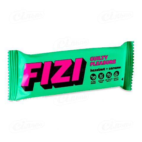 Батончик Fizi Hazelnut caramel у шоколадній глазурі, 45г