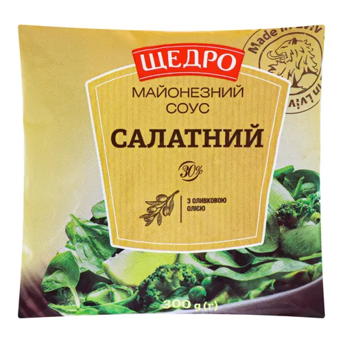 Соус майонезний 30% Салатний Щедро м/у 300г