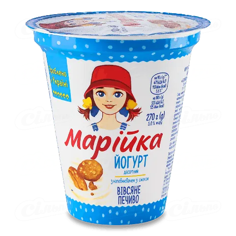 Йогурт «Марійка» десертний «Вівсяне печиво» 5%, 270г