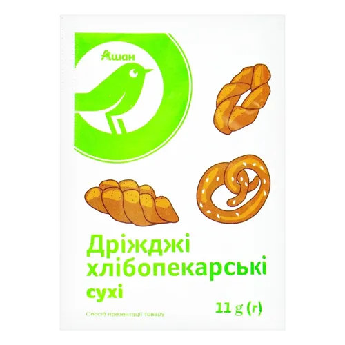 Дріжджі Ашан хлібопекарські сухі 11г