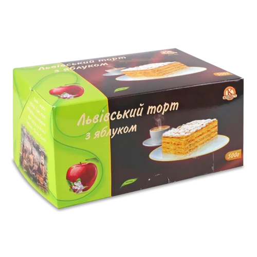 Торт Яблучний Львівський Кравест Світ к/у, 0.5кг