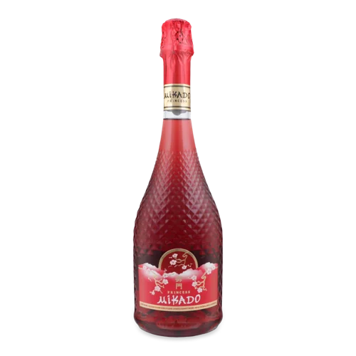 Вино Рожеве Полусолодке Сильногазоване, 6-6.9% в/ґ, 0.75л, Малина Princess Mikado, бут