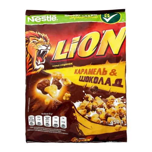 Сніданок готовий сухий Карамель&Шоколад Lion м/у 450г