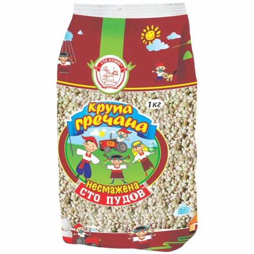 Крупа гречана Сто Пудів несмажена 1кг