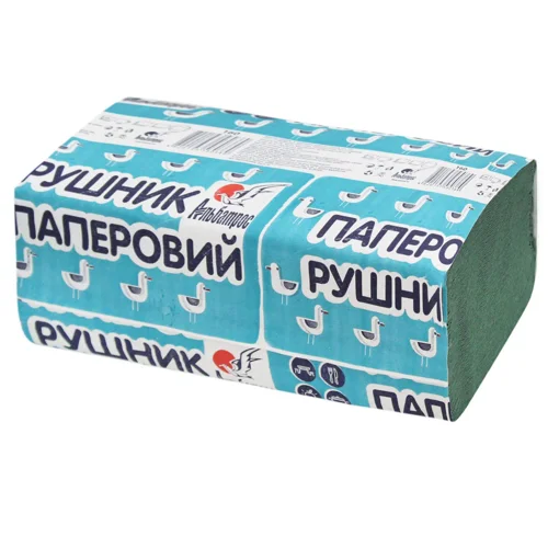 Рушники паперові Альбатрос  зелені 160шт