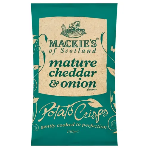 Чіпси Mackie's зі смаком зрілого сиру Чеддар та цибулі 150г
