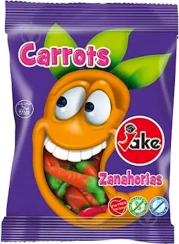 Цукерки жувальні у вигляді моркви OILED CARROTS 18х100г.