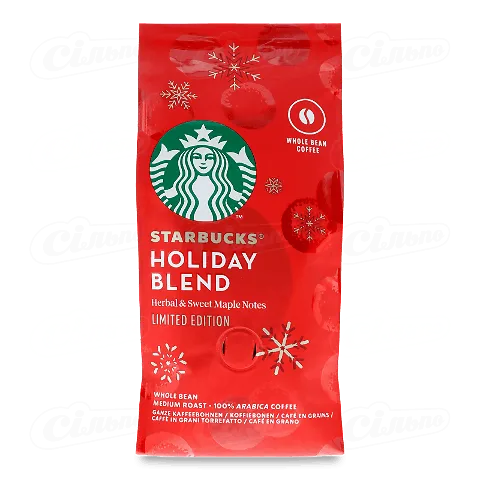 Кава зернова Starbucks святковий купаж 100% арабіка, 190г