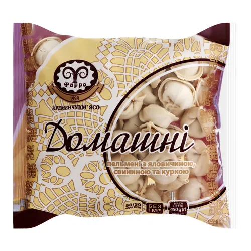 Пельмені з яловичиною, свининою та куркою Домашні Фарро 450г
