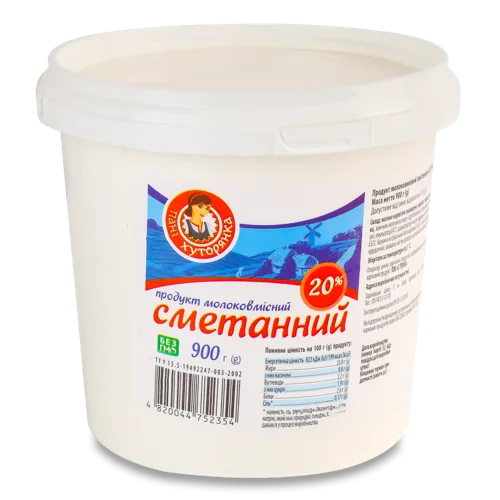Сметанний Продукт Молоковмісний Пані Хуторянка, 20%, кг