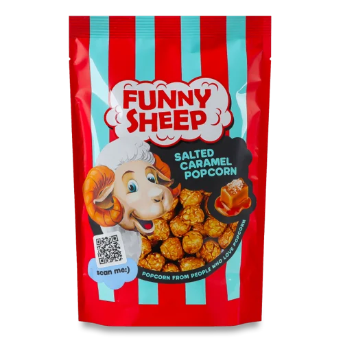Попкорн у карамелі з морською сіллю Funny Sheep, д/п, 120г