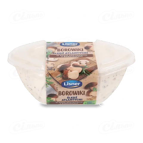 Оселедець Lisner у грибному соусі з білим грибом, 280г