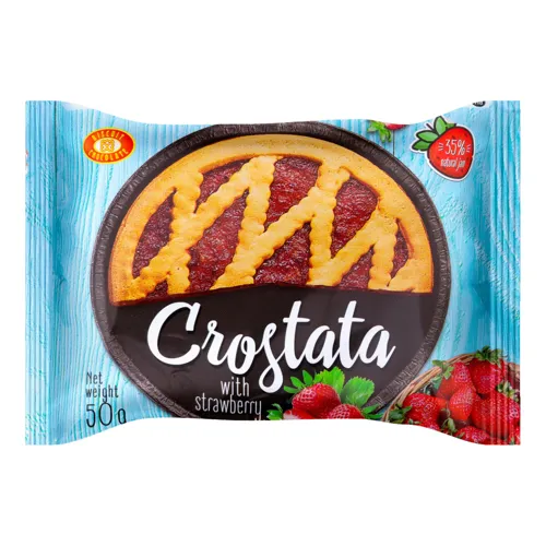 Пиріг пісочний Полуниця Crostata Бісквіт Шоколад м/у 50г