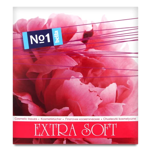 Хусточки паперові 2-х шарові Extra Soft №1 Bella, в/ґ, 80шт