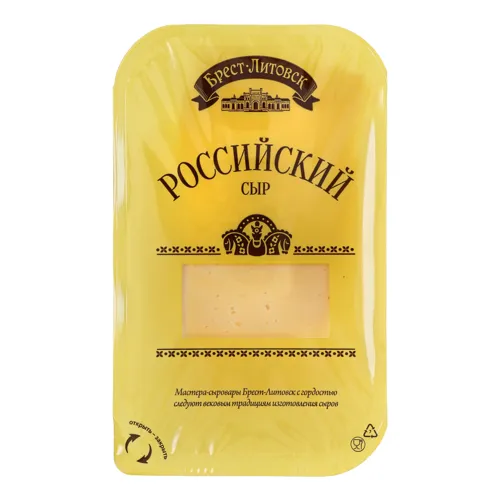 Сир 50% напівтвердий нарізка Український Брест-Литовск лоток 150г