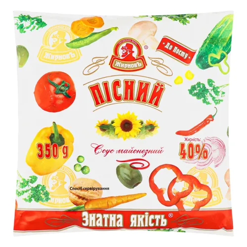 Соус майонезний 40% Пісний Жирновъ м/у 350г