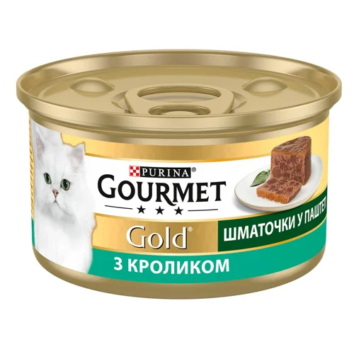 Корм вологий Gourmet Gold з кроликом для котів 85г