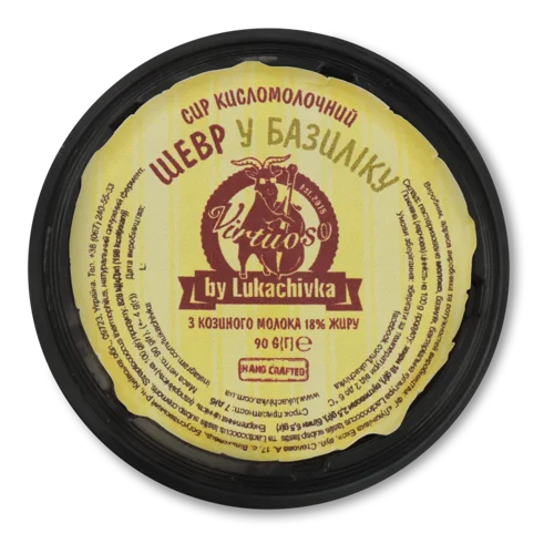 Сир Кисломолочний Шевр З Козиного Молока У Базиліку, 18% Жиру