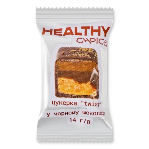 Шоколадна Цукерка У Чорному Шоколаді Twist Healthy Choice, м/у 14г