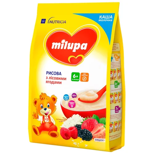 Каша Milupa рисова молочна з лісовими ягодами для дітей 210г